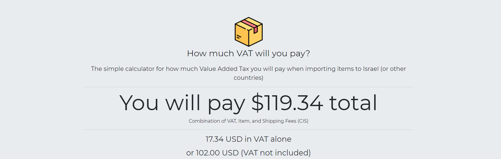How Much VAT The Israel VAT Import Calculator